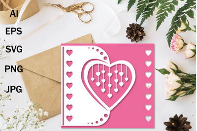 Papercut holiday greeting card template&2C; SVG format