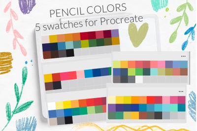 Pencils color swatches. Classical Procreate color palette