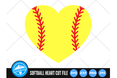 Softball Heart SVG | Sports Mom Cut File | Baseball SVG