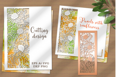 Panel with sunflowers. Cutting file. SVG