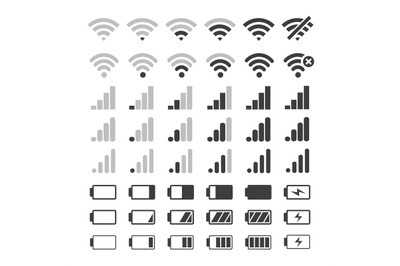 Phone signal and battery icons