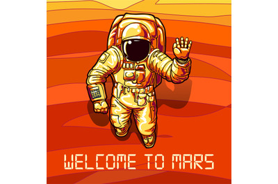 Astronaut on mars poster