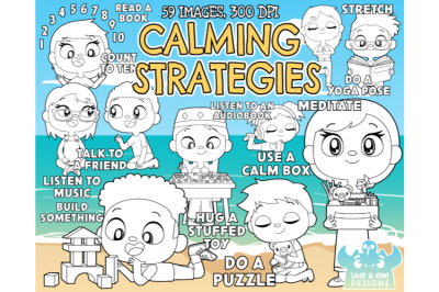 Calming Strategies Kids Digital Stamps