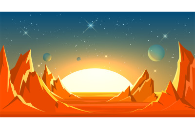 Cartoon space landscape