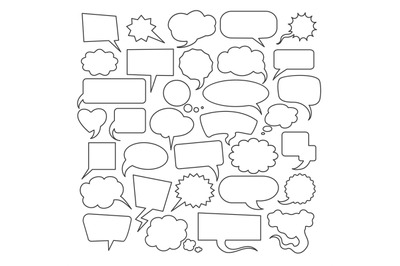 Hand drawn speech bubbles