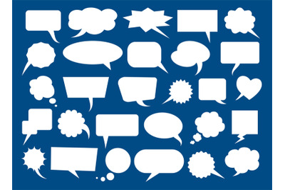 Speech bubbles blank boxes