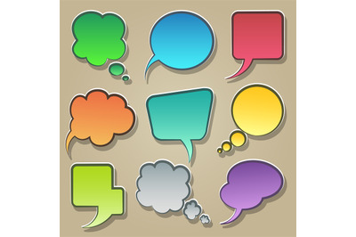 Colorful speech bubble icons set