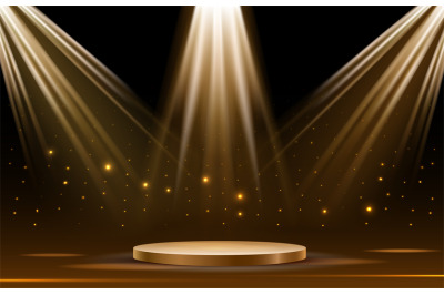 Iluminated gold podium