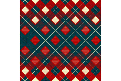 Geometric check scottish skirts print