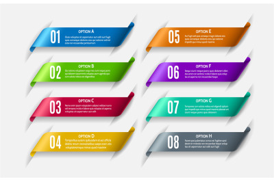 Brochure tabs infographic elements