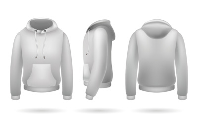 Realistic sweatshirt with hood