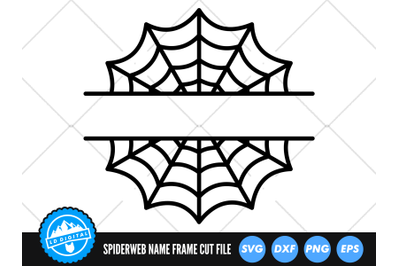 Spiderweb Split Frame SVG | Spider Web Cut File | Halloween SVG