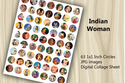 Digital Collage Sheet - Indian Woman