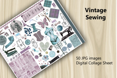 Digital Scrapbooking Kit - Vintage Sewing