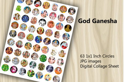 Digital Collage Sheet - God Ganesha