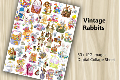 Digital Scrapbooking Kit - Vintage Rabbits