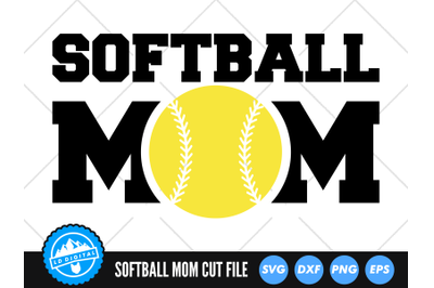 Softball Mom SVG | Sports Mom Cut File | Softball Mom Cut File