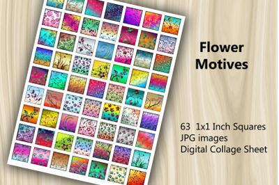 Digital Collage Sheet - Flower Motives