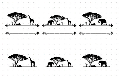 Safari Landscape Split Frame SVG clipart