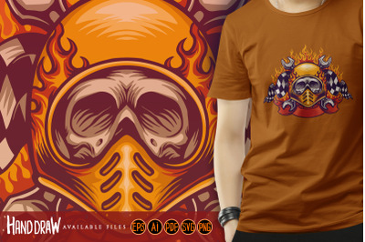 Skull bikers head logo mascot