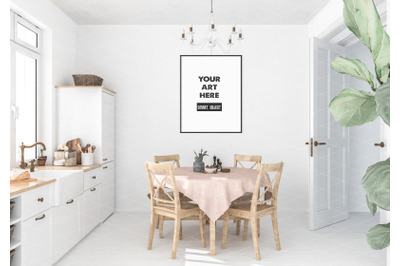 Interior scene artwork background frame mockup