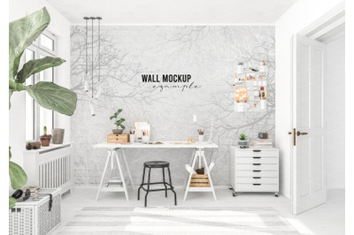 Wall mockup&2C; Wall paper mockup