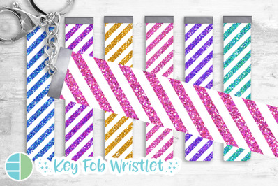 Diagonal Stripes Key Fob Sublimation Designs