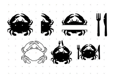 Crab with Knife and Fork SVG clipart