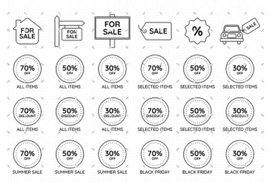 Sale and Discount Icons SVG