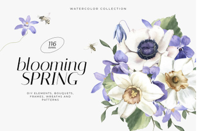 Blooming Spring Watercolor Collection