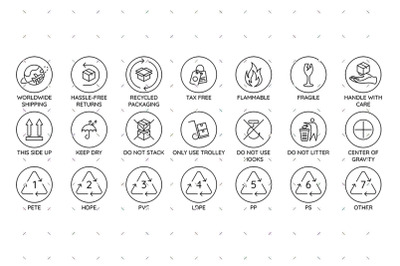 Packaging and Shipping Symbols SVG