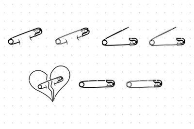 Safety Pin Heart SVG and PNG clipart