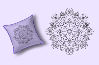 Mandala doodle drawing. Relaxing coloring