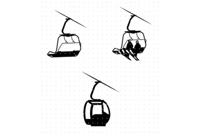 Ski Lift SVG and PNG clipart