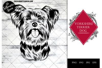 Yorkshire Terrier  Dog Funny Head vector