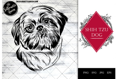 Shih Tzu  Dog Funny Head vector