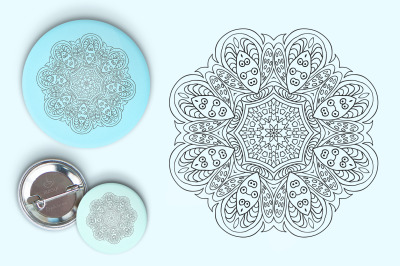 Mandala flower pattern. Doodle drawing. Round