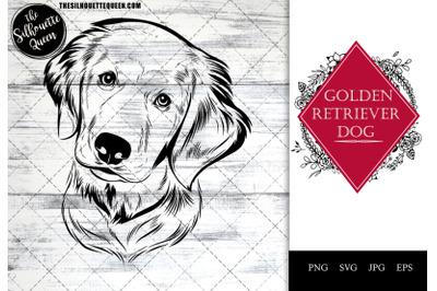 Golden Retriever  Dog Funny Head vector