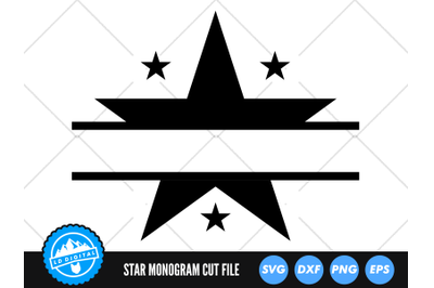 Star Monogram SVG | Star Cut File | Star Frame Cut File