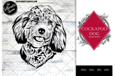 Cockapoo  Dog Funny Head vector