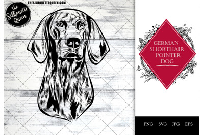 German SHorthair Pointer  Dog Funny Head vector