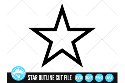 Star Outline SVG | Star Cut File | Star Frame Cut File