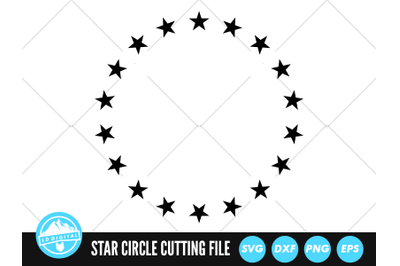 Star Circle SVG | Star Wreath Cut File | Patriotic Star Circle SVG