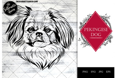 pekingese  Dog Funny Head vector