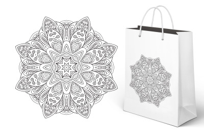 Mandala pattern. Doodle drawing. Round ornament coloring