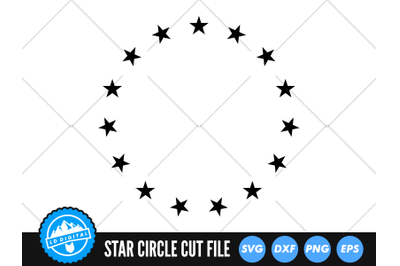 Star Circle SVG | Star Wreath Cut File | Patriotic Star Circle SVG