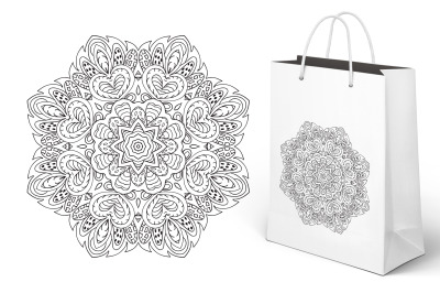 Mandala pattern. Doodle drawing. Round ornament. Coloring