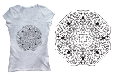 Mandala zentangl. Doodle drawing. Round Coloring