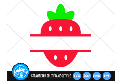 Strawberry Split Frame SVG | Kawaii Fruit Cut File | Berries SVG