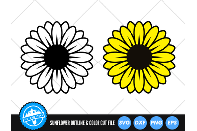 Sunflower SVG | Flower Cut File | Sunflower Outline